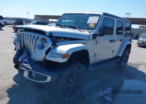 2022 Jeep Wrangler 4Xe Unlimited Sahara 4X4 z USA, uszkodzony, nr VIN 1C4JJXP66NW274456